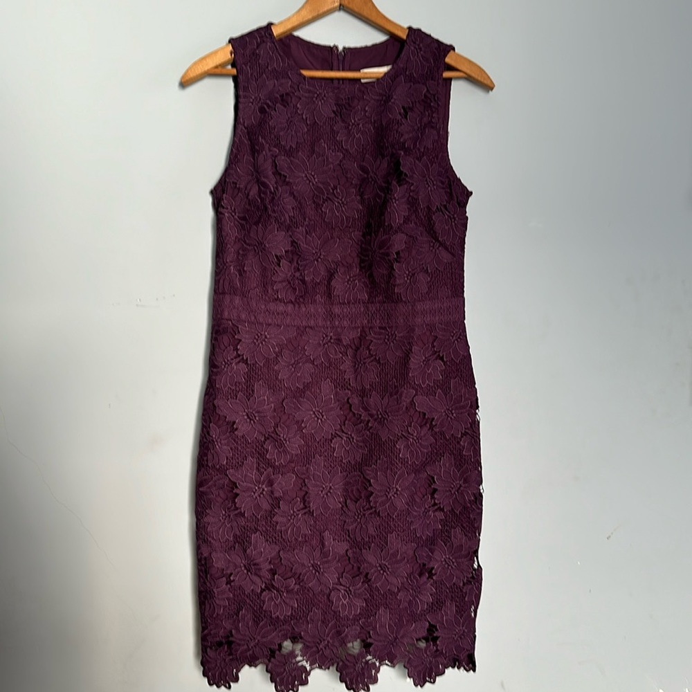 Loft Purple Lace Sleeveless Midi Women’s Dress Size 4